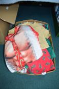 Box of Christmas Tablecloths, etc.