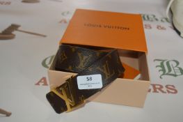 Luis Vuitton Leather Belt with Dust Bag and Box