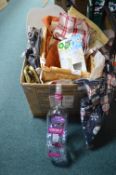 Mixed Lot Including Tea Towels, Baskets, etc.