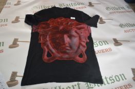 Versace Black T-Shirt with Red Motif Size: M