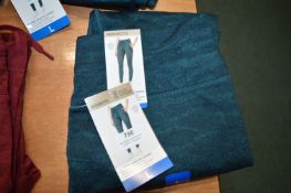*Mondetta Lady’s Teal Brushed Jacquard Leggings Size: L