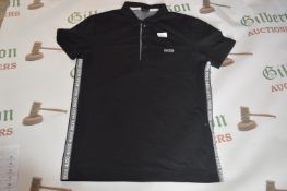 Hugo Boss Slim Fit Black Polo Shirt with White Trim Size: M