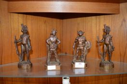 Four Metal Warrior Figures