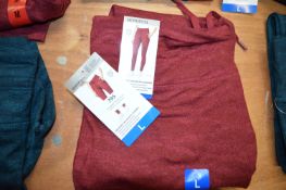 *Mondetta Lady’s Red Brushed Jacquard Leggings Size: L