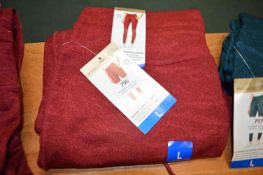 *Mondetta Lady’s Red Brushed Jacquard Leggings Size: L