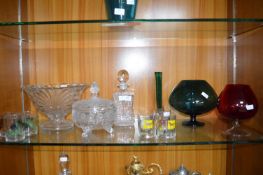 Glassware Including Fruit Bowl, Whiskey Glasses, D