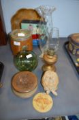 Wooden Ice Bucket, Small Paraffin Lamp, Glass Ball