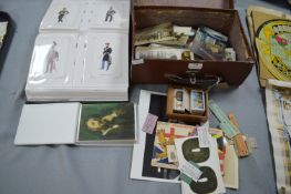 Small Vintage Case Containing Postcards, Album, an
