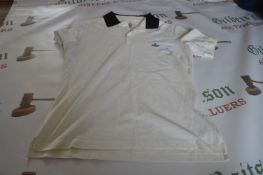 Vivian Westwood Cream Polo Short with Black Collar Size: M