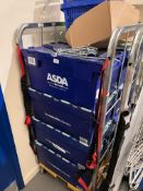 *Eight Plastic Storage Boxes Containing Galvanised Pegboard Hooks (trolley not included)