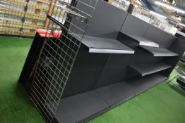 *Five Sections of Double Side Shop Display Shelves, One Section of Single Sided, and Mesh Wall