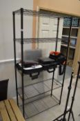*Black Five Tier Adjustable Wire Shelving Unit