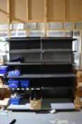 *Two Bays of Supermarket Style Shelving Each Bay 100cm wide x 220cm high with Six Shelves