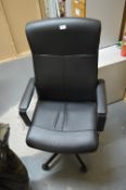 *Highback Executive Swivel Chair Black Faux Leather
