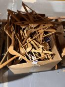 *Box of Wooden Coat Hangers