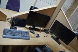 *Awow Computer Terminal with Two BenQ Monitors, Cordless Keyboard & Mouse