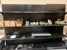 *Three Bays of Tegometall Style Shop Shelving in Black