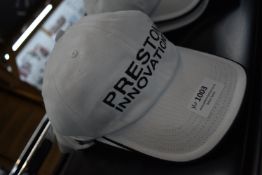 *Six Preston White Logo Caps