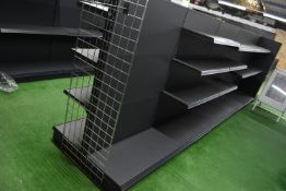 *Five Sections of Double Side Shop Display Shelves, One Section of Single Sided, and Mesh Wall