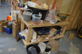 *Mobile Worktable and a Quantity of Ground Baits, Fish Food, Bollies, etc.