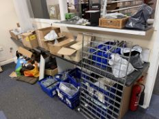 *Assorted Shop Fittings Including Pegboard Hooks, Perspex Stands, Reel Displays, Chrome Gridwork,