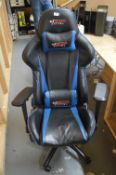 *GT Omega Racing Style Office Chair in Blue & Black Faux Leather