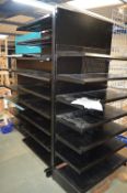 *Three Bays of Black Adjustable Supermarket Shelving