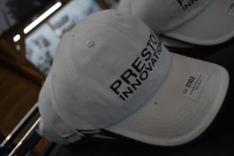 *Six Preston White Logo Caps