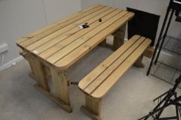 *Softwood Garden Table with Two Benches