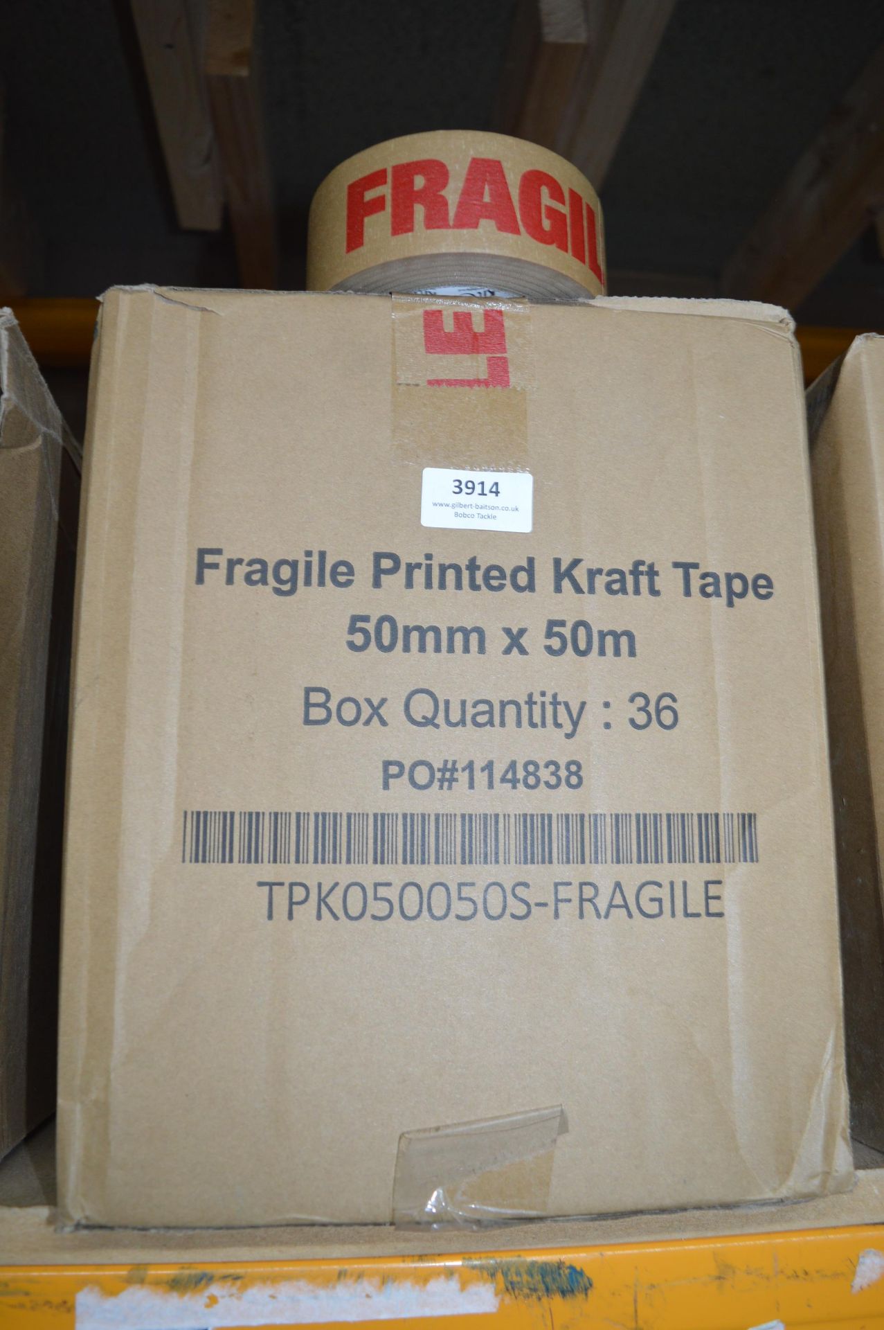 *Box Containing 36 Rolls of 50mm x 50m Fragile Printed Craft Tape