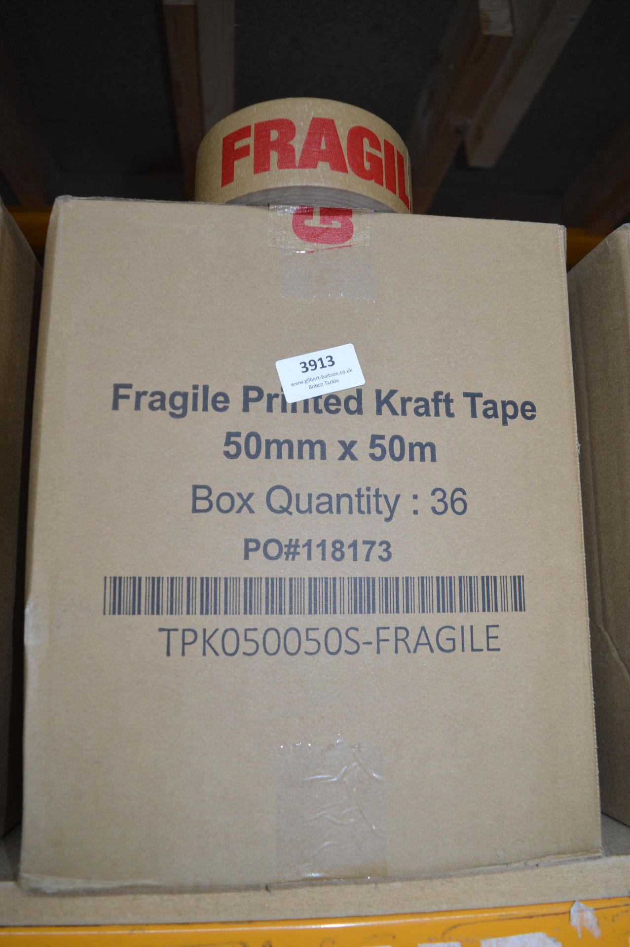 *Box Containing 36 Rolls of 50mm x 50m Fragile Printed Craft Tape