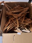 *Box of Wooden Coat Hangers