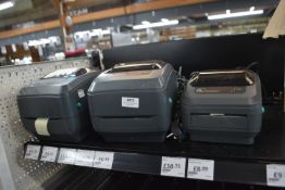 *Three Assorted Zebra Label Printers