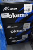 *Three Okuma AK600 Bait Feeder Reels RRP: £44.99 each