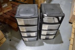 *Two Sets of Plastic Storage Drawers