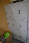 *Bank of Nine Grey Lockers (some with keys)