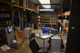 *Contents of Room to Include Various Wooden Racks and Shelves, etc. (pallet racking not included)