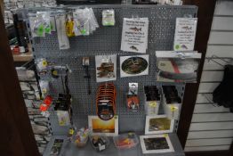 *Contents of Racking to Include Assorted Bells, Fishing Line, Silicone Tubes, Cards, etc.