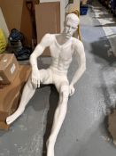 *White Painted Male Mannequin in Seated Position