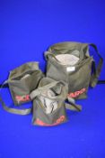 Three Assorted Siccaro Dog Jackets with Carry Bags