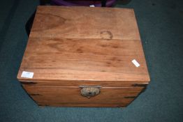 Teak Fireside Box with Iron Fittings