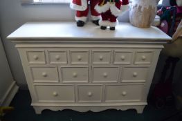 White Painted Thirteen Drawer Chest