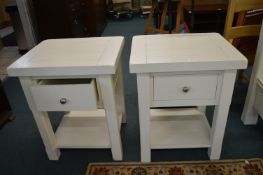 Pair of Painted Bedside Cabinets (matching previous lot, requires attention)