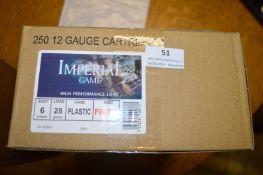 250x Hull Cartridge Imperial Game 6 Shot 28g Plastic Cased Fibre Wad Cartridges