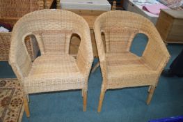 Pair of Rattan Conservatory Chairs