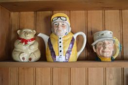 Tony Woods Teapot, Character Jug, and a Moneybox