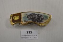 Franklin Mint Pocket Knife with Labrador Theme