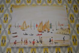 Lowry Coastal Shipping Scene Canvas Wall Print