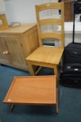 Solid Wood Side Chair plus Folding Bed Table