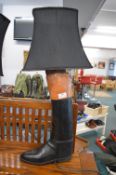 Riding Boot Wooden Tree Lamp Conversion
